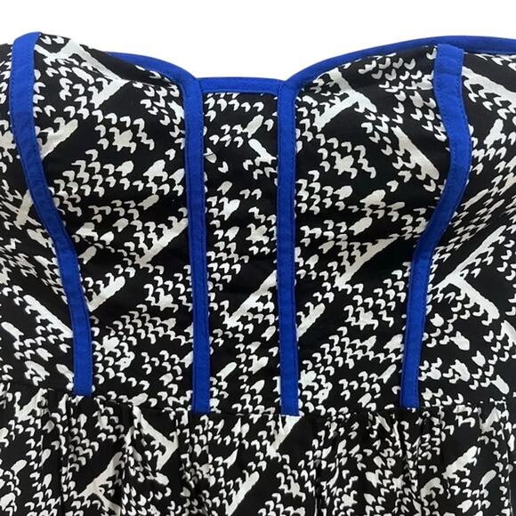 Xhilaration Strapless Black And White High Low Dress Blue Accents Size XS - Picture 5 of 8